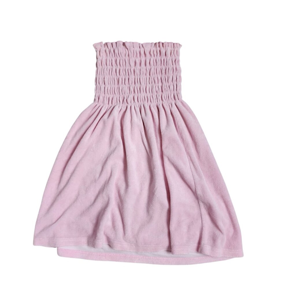 MODA INTERNATIONAL Y2K Terrycloth Tube dress Strapless Pink Mini coverup XS